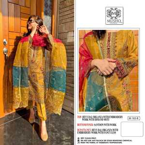 독점 인도 디자이너 파키스탄 자수 Salwar Kameez 웨딩 파티 정장 여성 도매 속도 고품질 드레스 - Product Image 6