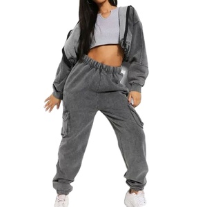 OEM Two-Piece Women's Winter 2 Piece Set Long Sleeve Hoodie and Short with Solid Pattern Two Piece Hoodie and Short Sets 2026 - Product Image 1