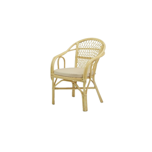 Fauteuil moderne en rotin naturel tressé à la main Patani - Chaise de détente confortable pour salon, bureau à domicile, chambre à coucher - Product Image 2