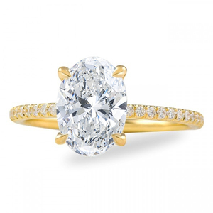 Anillo de Compromiso con Diamante Natural Ovalado de 1.80 Quilates, Certificado por GIA, Banda Súper Delgada, Anillo de Boda Deslumbrante - Product Image 1