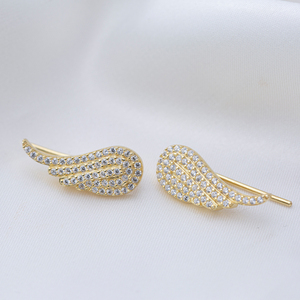 Angel Wing Design <b>Earring</b> Turkish Wholesale Handcrafted 925 Sterling Silver for Women Jewelry - Product Image 3