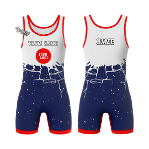 Singlet de Lucha Libre Personalizado, Ropa Deportiva, Singlets Azules de Lucha Libre, Tabla de Tallas de EE. UU., Singlets de Lucha Libre - Product Image 2