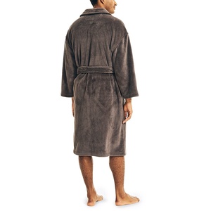 Nouveau hiver mode luxe col châle peignoir pour hommes flanelle Robe chaude Robe profonde chemise de nuit peignoir personnalisé OEM - Product Image 2