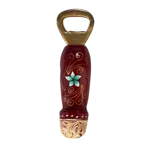 Wholesale Handicraft Wooden Bottle Opener Size 10cm with 18+ Mature Penis Shape and Floral Design and Colorful Flower Design