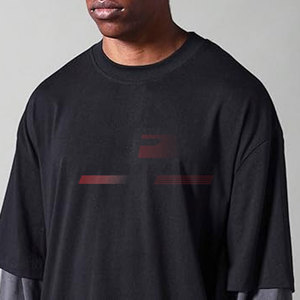 เสื้อยืดผ้าฝ้ายสองชั้นแขนสั้นสำหรับผู้ชายเสื้อยืดผ้าฝ้าย100% สองชั้นออกแบบได้ตามต้องการ - Product Image 5