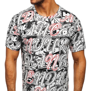 Camiseta de secado rápido con patrón sólido para hombre de algodón 100%, camiseta informal con sublimación impresa con logotipo personalizado para hombre - Product Image 2