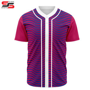 Camiseta de béisbol a rayas con estampado de poliéster 100%, uniforme de béisbol de Color personalizado, camiseta de béisbol personalizada - Product Image 1