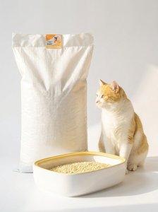 Litière pour chat en blé écologique, propre et moelleuse, parfum banane, granulés naturels agglomérants pour chats, hamsters et lapins, 35 kg 70 L - Product Image 4