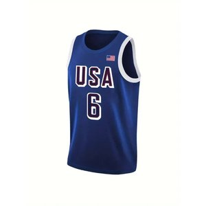 Maillot de basket-ball pour hommes respirant réversible de vente chaude personnalisé brodé sans manches grande taille populaire pour toutes les équipes - Product Image 4