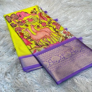 Sari de Seda Suave con Diseño Jacquard, de Secado Rápido, Sin Arrugas, Corte Regular, para Todas las Temporadas, Estilo de Fiesta para Mujer, para Fiestas y Ocasiones Casuales - Product Image 1