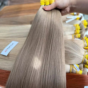 Moda a granel vietnamita extensiones de cabello humano crudo Super doble dibujado 100g platino brillante 60cm fábrica al por mayor - Product Image 1