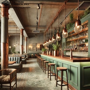 Comptoir de bar musical LED personnalisé, design luxueux en bois, mobilier commercial pour restaurant, club, bar, intérieur imperméable et écologique - Product Image 4