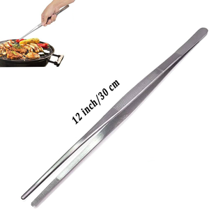 Pinces de cuisine de cuisson avec poignées en caoutchouc de silicone Pinces en acier inoxydable pour la cuisson Pinces de verrouillage de 9 pouces et 12 pouces - Product Image 4