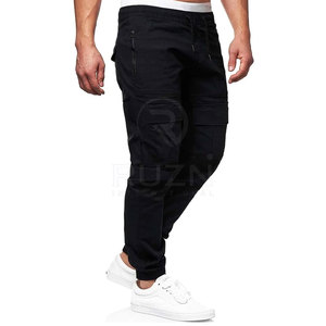 Low Price Men's Straight Casual Lightweight Mid Waist 100% Cotton Breathable Eco-Friendly Cargo <b>Pants</b> - Product Image 4