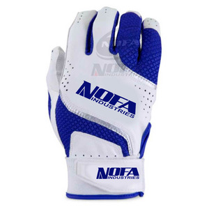 Guantes de Bateo de Cuero Personalizados en Negro/Blanco, Acolchados, con Cierre de Hebilla Ambidiestra, Tejido de Punto, para Uso en Béisbol para Adultos - Product Image 1