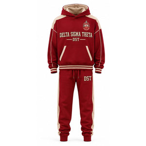 Ensemble deux pièces Delta Sigma Theta Tracksuit DST Sorority Apparel Crimson And Cream Greek Life - Product Image 2