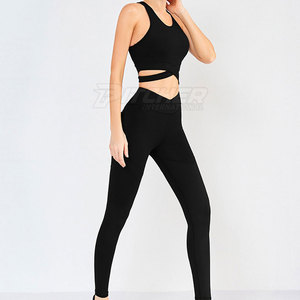 Conjunto de Yoga para Mujer, Sólido, Transpirable, Talla Grande, Personalizado, de Alta Calidad, 2 Piezas, Ropa Deportiva para Gimnasio y Fitness - Product Image 2