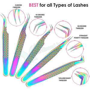 Pince à épiler pointue en poils incarnés avec logo et emballage personnalisés - Product Image 2