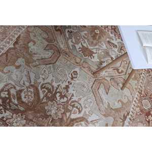 พรมวินเทจ 5.2x9.2 ฟุต สีน้ำตาลเบจ ลายปะติดปะต่อ ทำจากขนสัตว์ พรมตุรกี - Product Image 5