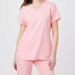 ชุดเครื่องแบบทางการแพทย์สำหรับผู้หญิงชุดขัดตัวคอวีมีกระเป๋า3ช่อง - Product Image 1