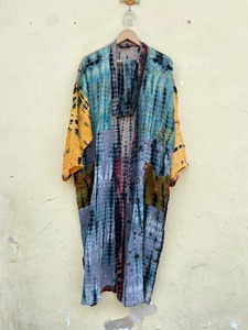 ชุดกิโมโนผ้าไหมมัดย้อมขนาดใหญ่พิเศษสำหรับผู้หญิงเดรสผูกเอวพิมพ์ลายผ้าบาติกสำหรับฤดูร้อนและฤดูใบไม้ผลิ - Product Image 2