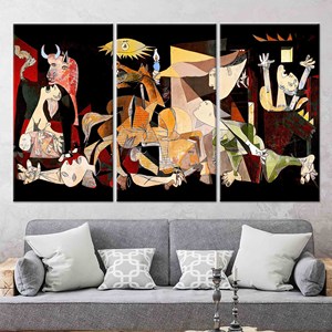 Toile d'art imprimée Picasso, décoration abstraite moderne, cadeau de mariage, 3P : encadrée - Product Image 1