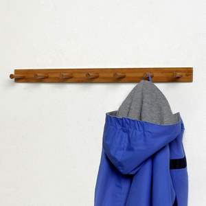 Wall-Mounted 7 <b>Peg</b> Wood, Hat Organizer & Coat Hanger for Entryway or Closet Bathroom Storage Racks for <b>Towels</b> & Bath Robes - Product Image 6
