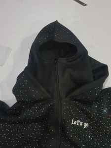 Venta al por mayor personalizado Rhinestone Ninja pasamontañas sudaderas con capucha hechas a mano, sudaderas con capucha de moda de alta calidad para los hombres - Product Image 3
