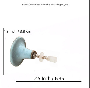 Pomos de flores de hierro fundido de cerámica rústica, tiradores de cajón de Color desgastado Aqua para cocina, dormitorio, comedor - Product Image 3