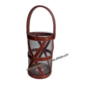 Best Quality Cylindrical Shaped Top on Demand <b>Glass</b> <b>Lantern</b> With Brown Leather Straps for Restaurant Hotel Party Decoration - Product Image 5