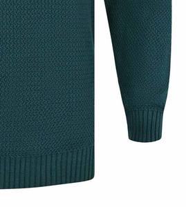 2024 hommes col haut coton pull hiver couleur unie broderie pull avec respirant manches longues - Product Image 4