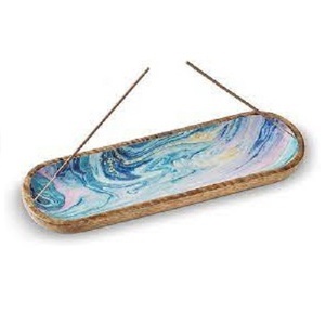 Varitas de incienso de madera con forma ovalada, bandeja de incienso para decoración del hogar - Product Image 1