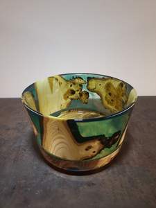 Cuenco de resina de madera con estilo, centro de mesa decorativo moderno rústico hecho a mano único, arte de cocina elegante - Product Image 5