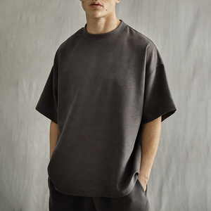 Acid Wash Baggy Tee Shirt Shorts Set Hommes D'été Vintage Wash Ras Du Cou Tee Stone Wash Shorts Deux Pièces Ensembles Hommes - Product Image 3