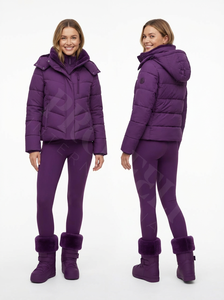 Top Quality Fashion Winter Puffer Jacket with Hood and <b>Thermal</b> Leggings Set Warm Quilted Short Coat Trendy Snowsuits For Women's - Product Image 6