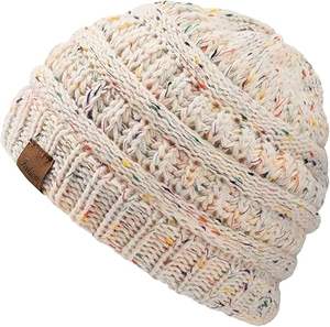 Hot Sale Unisex Winter Knitted <b>Hat</b> Warm Reversible Skull Beanie Cap Custom Acrylic <b>Fluffy</b> Wool for Men Women Outdoor Beanies - Product Image 4