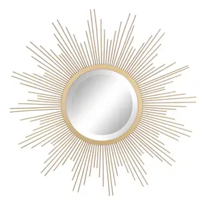 Draht kunden spezifische runde Cheval Glas gerahmte Spiegel dekorative Idee elegante Wand montage gerahmte Spiegel vergoldet zum Verkauf