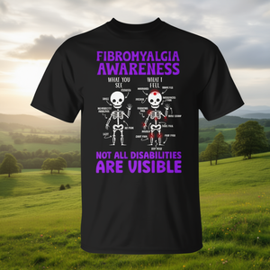T-shirt per la sensibilizzazione sulla fibromialgia, unisex, per adulti, girocollo, stampata serigrafica, Fibro Warrior Apparel - Product Image 4