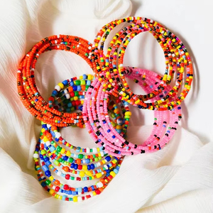 Napali Fashion Glass Bead Bracelets Mix Colour Roll Bangles Loose <b>Crystal</b> Seed Beads Custom Black Blue White BY HF <b>CRAFTS</b> - Product Image 1