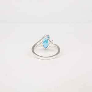 Bijou pour femme en argent sterling 925 avec topaze bleue et zircon cubique, taille marquise, 1,40 carat, pierre de naissance de décembre - Product Image 3