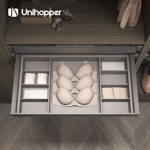 UNIHOPPER MONIKA 2.0 Accessori per Armadio Organizzatore Estraibile con Chiusura Morbida Cassetto in Pelle per Biancheria Intima - Product Image 1