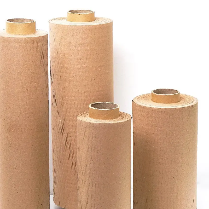 Papel de embalaje Panal Amortiguación Envoltura Rollos de papel Papel de panal Kraft