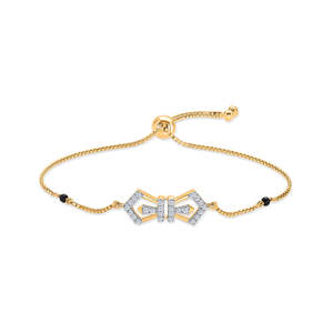 กำไลข้อมือทองคำประดับเพชรสำหรับผู้หญิง ดีไซน์สวยงาม - Product Image 2