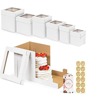 Boîte à gâteau avec logo personnalisé en carton blanc avec fenêtre de 12*12*14*14*16 pouces, adaptée à la célébration d'anniversaire de mariage