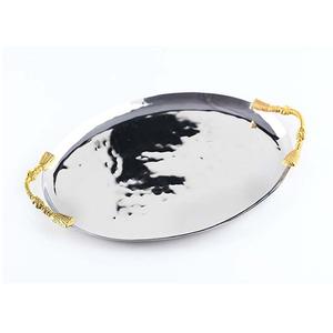 Bandeja para servir comida con acabado brillante de lujo, forma rectangular, bandeja para servir ensaladas de alta calidad con asa a la venta - Product Image 2