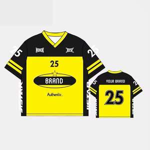 T-shirts à col en V 100% en polyester pour hommes personnalisés | Vêtements de sport de style de rue imprimés par sublimation avec motif coupe ample - Product Image 6