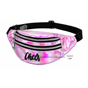 Sac banane personnalisé en cuir PU holographique brillant pour pom-pom girl, sac de taille ajustable pour filles, idéal pour la danse et le sport - Product Image 5