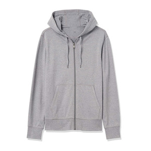 Sweat à capuche zippé uni vierge de haute qualité 230gsm-500gsm logo de broderie en coton épais Sweat à capuche de base à fermeture éclair - Product Image 1