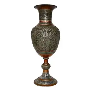 Vaso de bronze luxuoso vintage estilo antigo a preço razoável vaso de flores artesanal indiano mais vendido para sofá suporte lateral