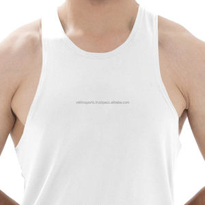 Custom Eco-Friendly Breathable Cotton Gym Tank Top for <b>Men</b> with Dropped Armholes and Athletic Fit for Fitness and Training - Product Image 1